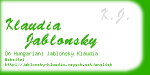 klaudia jablonsky business card